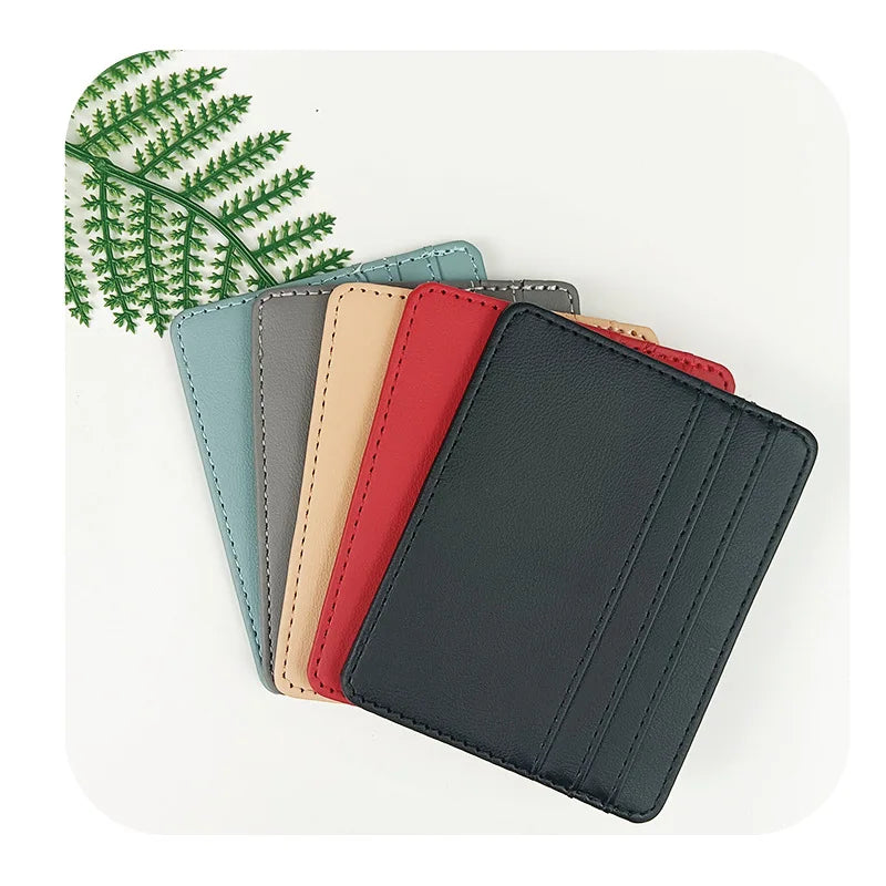 Slim PU Leather Card Holder – Multi-Slot ID & Credit Card Case