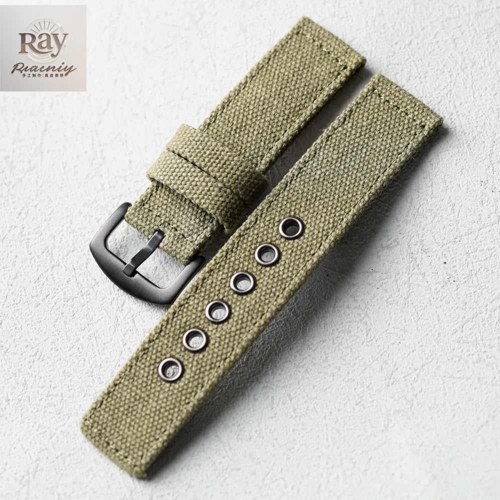 Canvas Watch Band Strap — 20/22/24mm Waterproof