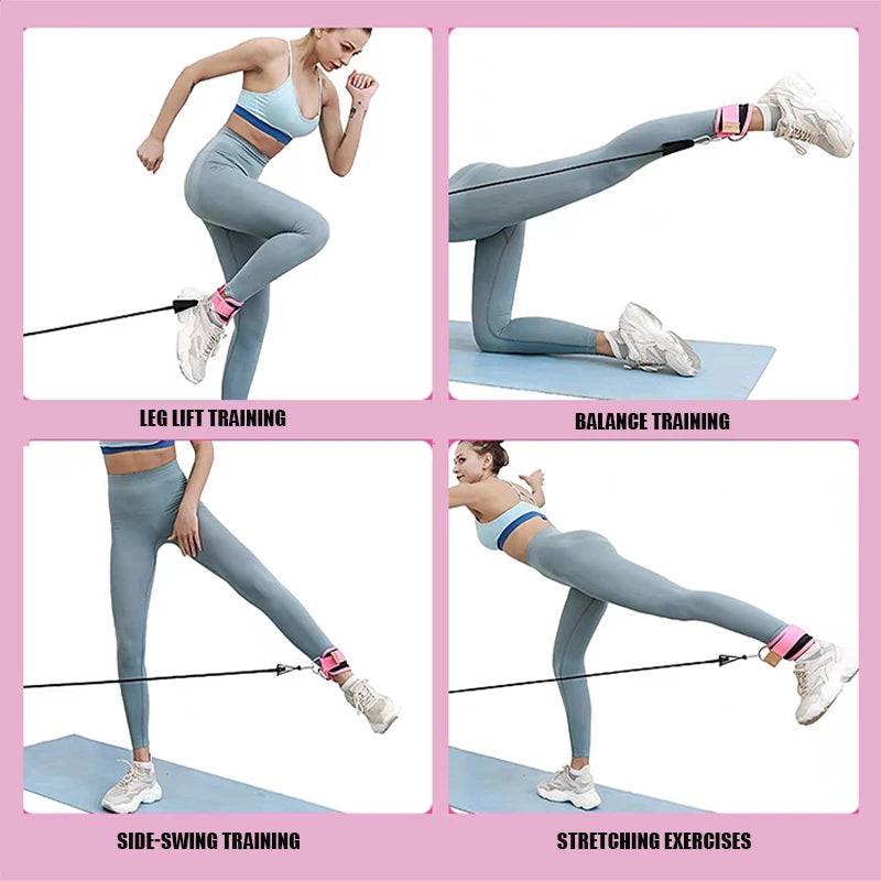 Ankle Strap Resistance Bands – Hip & Glute Workout Set for Gym & Home, Men & Women