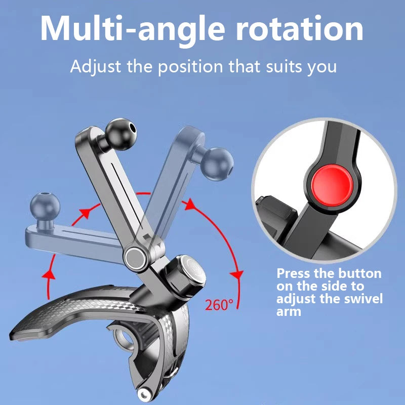 Multi-Angle Dashboard Clip Car Phone Holder – Universal, Magnetic, 360° Rotation