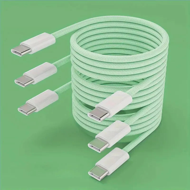 60W Braided USB-C to USB-C Fast Charging Cable – 1m / 2m / 3m – For Phone, Tablet & Laptop