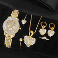 Women's 6-Piece Gold Rhinestone Jewelry Set