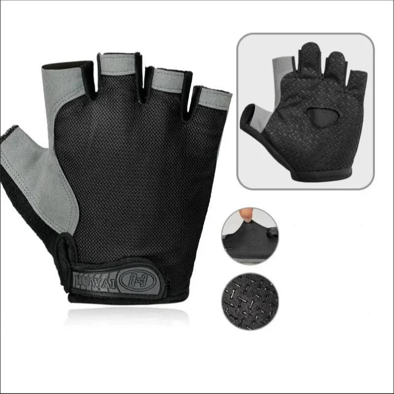 Fingerless Anti-Slip Sports Gloves – Breathable, Shockproof, 8 Colors S-XL