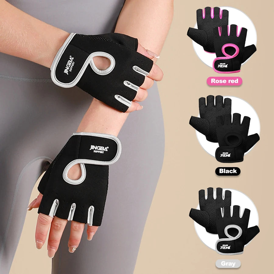 Breathable Gym Gloves – Knit Nylon, Weightlifting & Cycling, Unisex M-XL