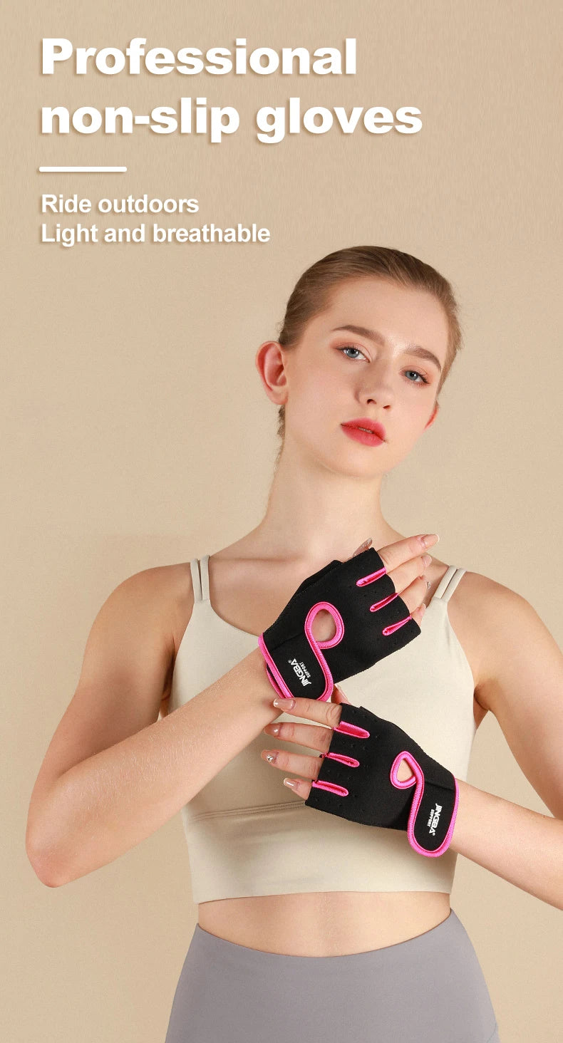 Breathable Gym Gloves – Knit Nylon, Weightlifting & Cycling, Unisex M-XL