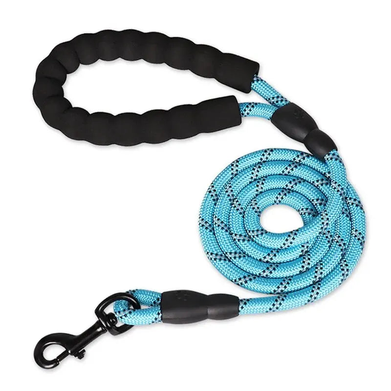 Reflective Dog Leash with Padded Handle – Heavy Duty Double Rope for Strong Dogs