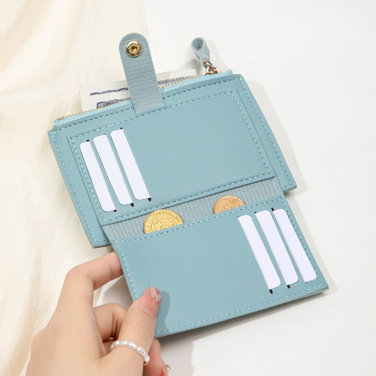 Women's Mini PU Leather Wallet – Ultra-Thin Card Holder & Coin Purse