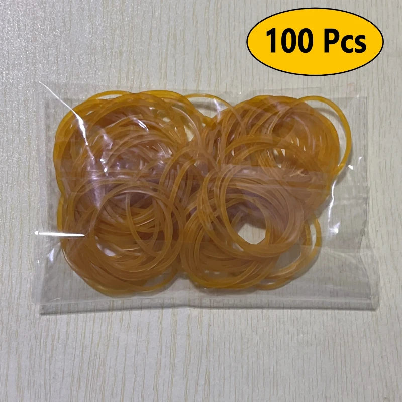 Yellow Rubber Bands – High-Elastic Natural Rubber, 38mm Diameter, Set of 100 / 300 / 666 Pieces