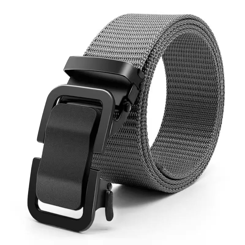 Men's Nylon Canvas Belt – Automatic Metal Buckle, Outdoor & Work
