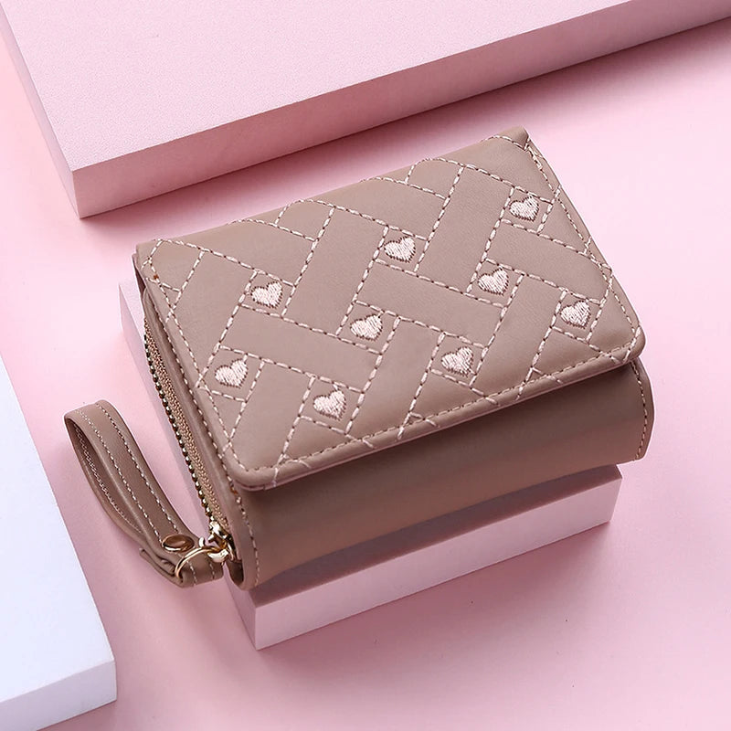 Women's Mini Zip Wallet – 8 Card Slots, Coin Purse & Photo Slot | 8 Colors