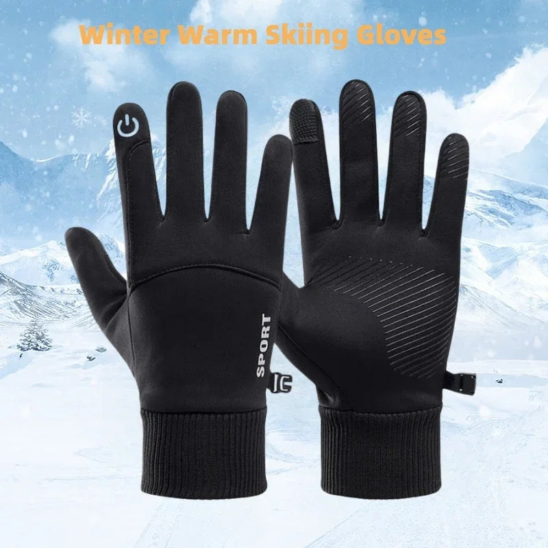 Winter Touchscreen Cycling Gloves – Waterproof, Fleece-Lined, Full Finger S/M-L/XL