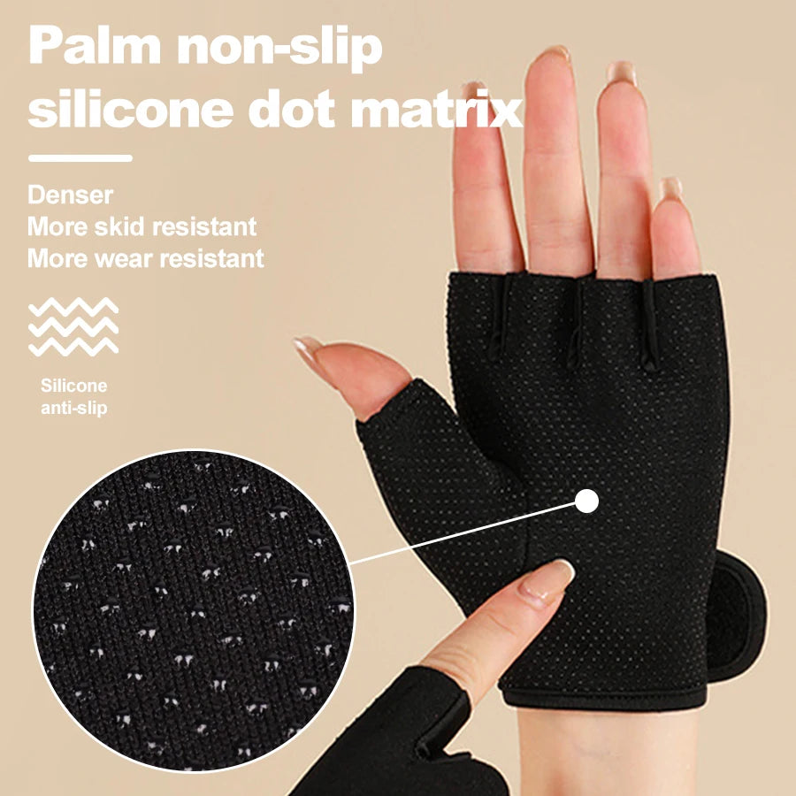Breathable Gym Gloves – Knit Nylon, Weightlifting & Cycling, Unisex M-XL