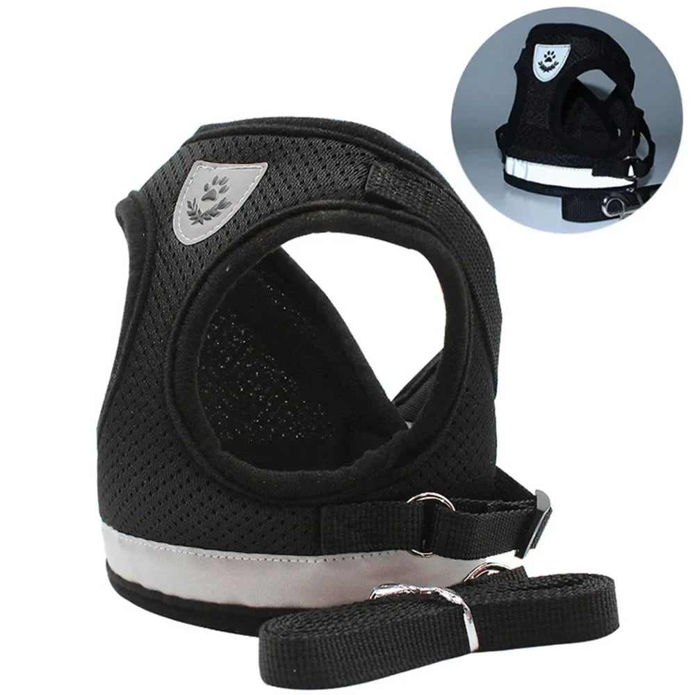 Cat Harness & Leash Set – Adjustable Reflective Escape-Proof Mesh Vest