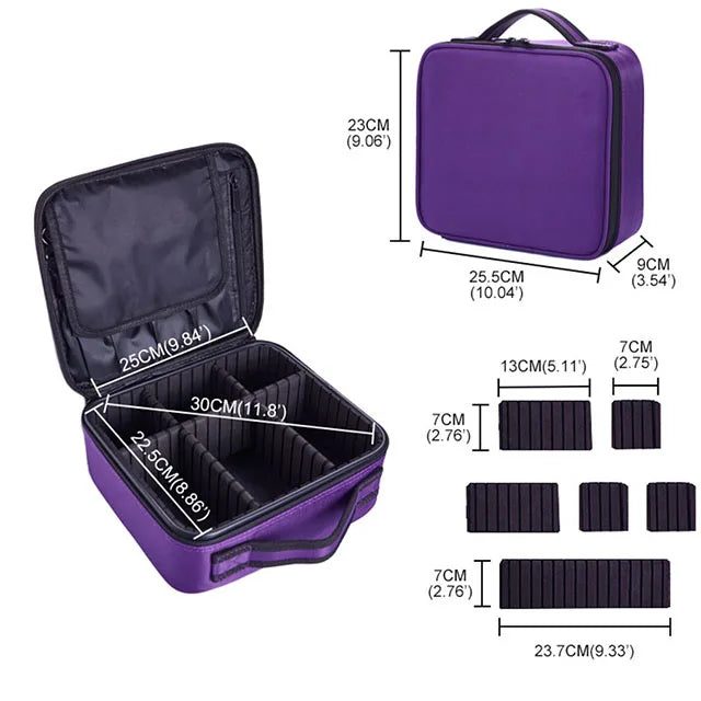 Women's Professional Makeup Bag – Waterproof Travel Cosmetic Case