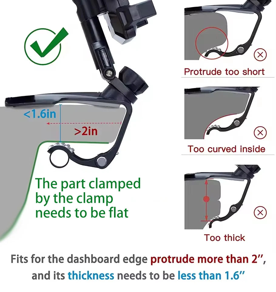 Multi-Angle Dashboard Clip Car Phone Holder – Universal, Magnetic, 360° Rotation