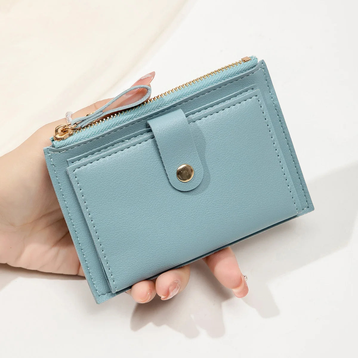 Women's Mini PU Leather Wallet – Ultra-Thin Card Holder & Coin Purse