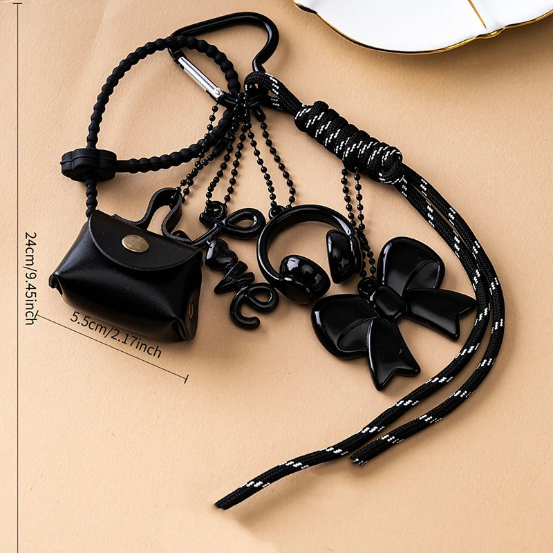 Leather Braided Bag Charm – Mini Bow Pendant for Handbags, Keys & Phone