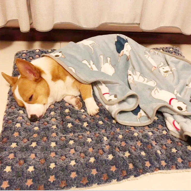 Flannel Pet Sleeping Mat — Soft Warm Dog & Cat Bed