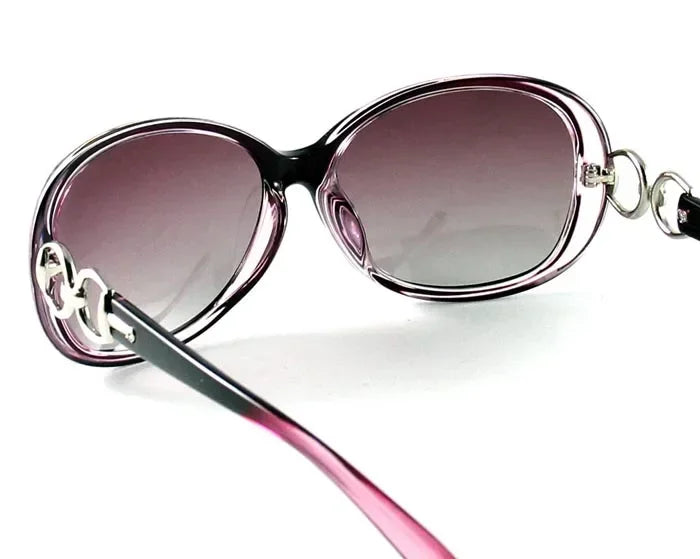 Women's Oval UV400 Sunglasses – Polarized Gradient Lenses | Red, Tea, Purple, Black