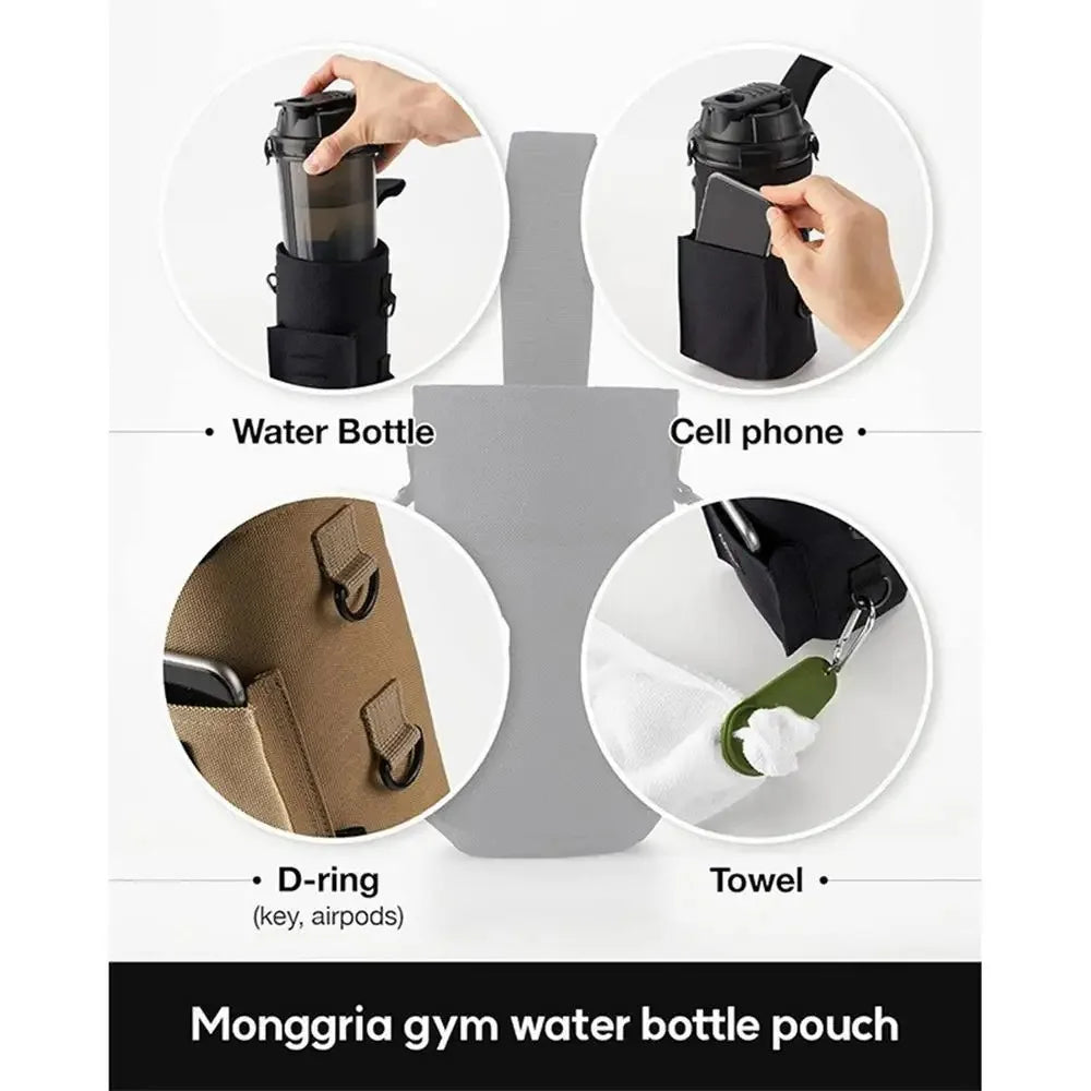 Magnetic Gym Water Bottle Carrier Bag – Non-Slip Portable Sling Holder for Gym & Fitness
