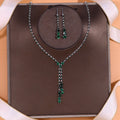 Rhinestone Necklace & Earrings Set – Geometric Zinc Alloy | Women's Bridal & Wedding Jewelry