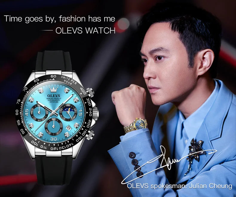 Men's Moon Phase Chronograph Watch