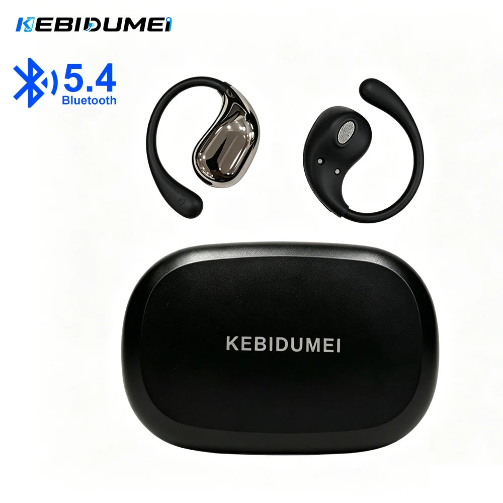 Bluetooth 5.4 Ear Hook Wireless Earphones – HiFi Sound, ANC, LED Display & 100-Day Standby