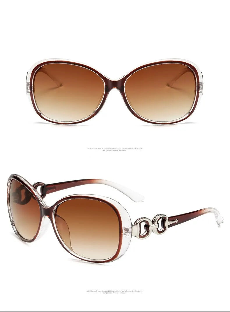 Women's Oval Gradient Sunglasses – Large Frame UV400 Street Style