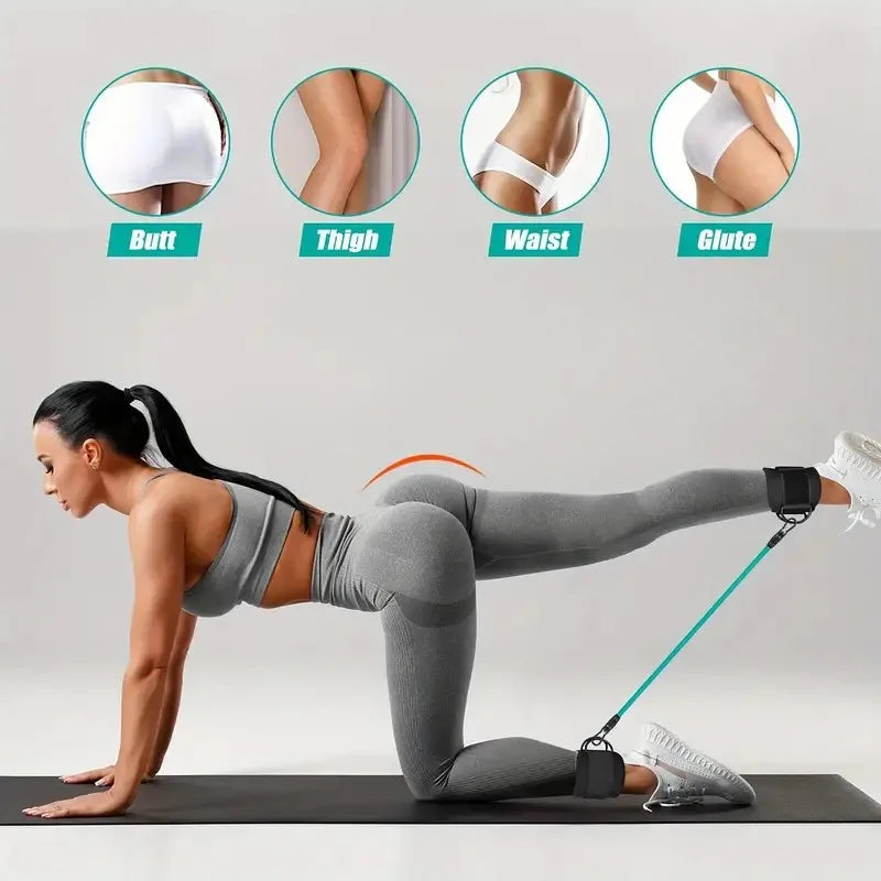 Ankle Strap Resistance Bands – Hip & Glute Workout Set for Gym & Home, Men & Women
