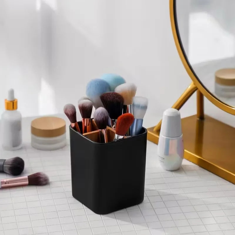 3-Compartment Toothbrush & Toothpaste Holder – Bathroom Countertop Organizer