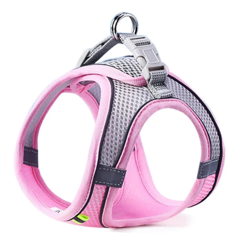 Cat & Dog Harness with Leash Set – Reflective Breathable Vest for Small Pets