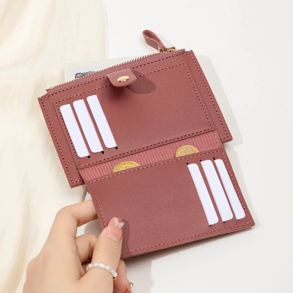 Women's Mini PU Leather Wallet – Ultra-Thin Card Holder & Coin Purse