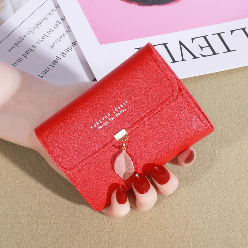 Women's Trifold Wallet – Minimalist PU Coin Purse & Credit Card Holder