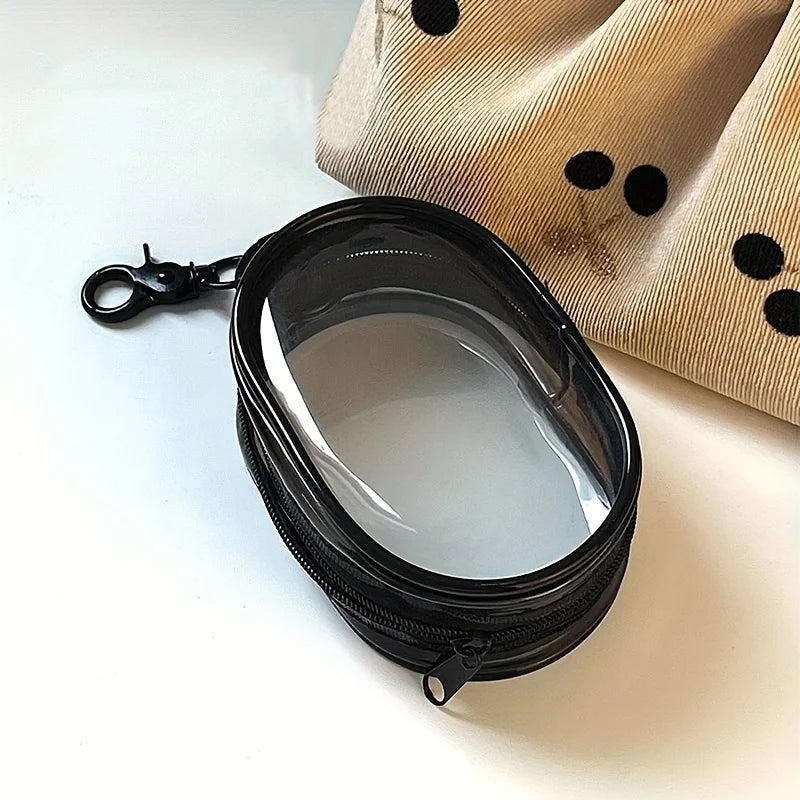 Mini Clear Zipper Storage Pouch with Keychain