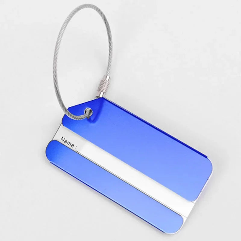 Aluminium Luggage Tags – Metal Suitcase ID Labels with Steel Loop