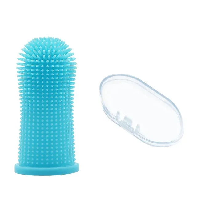 Silicone 360° Finger Toothbrush for Dogs & Cats – Non-Toxic, Breath Care, with Storage Case