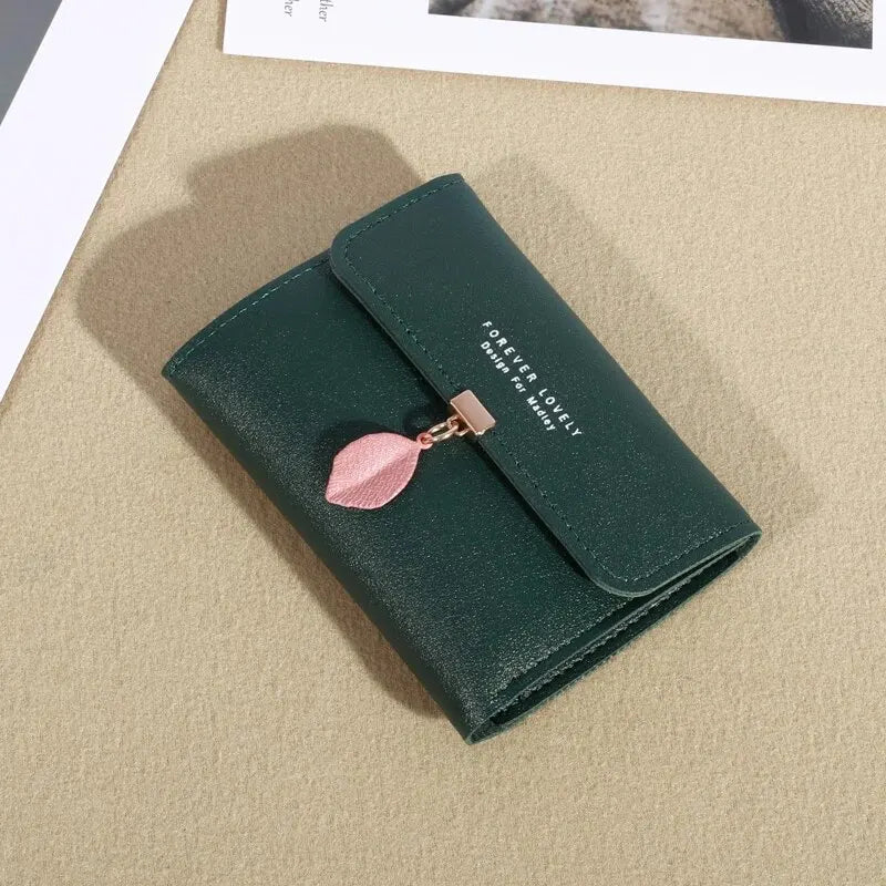 Women's Trifold Wallet – Minimalist PU Coin Purse & Credit Card Holder