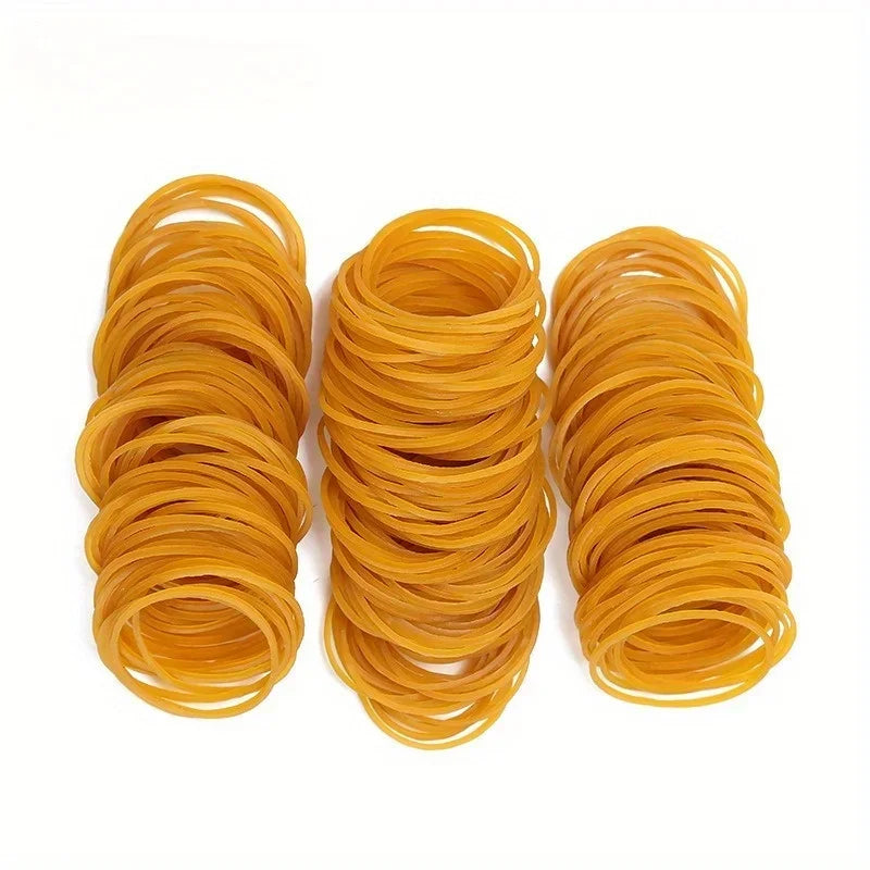Yellow Rubber Bands – High-Elastic Natural Rubber, 38mm Diameter, Set of 100 / 300 / 666 Pieces