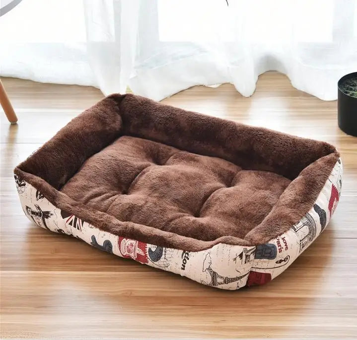 Pet Large Dog Bed – Warm House Candy-Colored Square Nest for Dogs & Cats