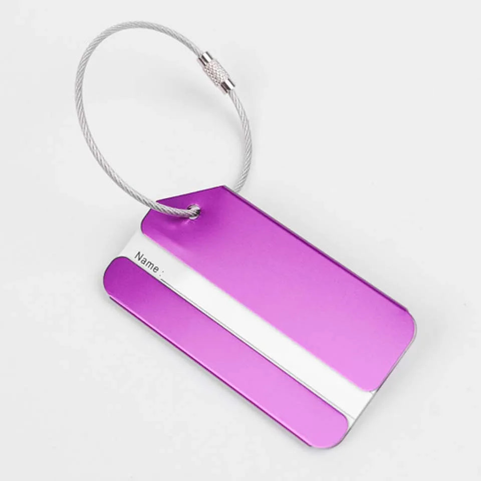 Aluminium Luggage Tags – Metal Suitcase ID Labels with Steel Loop