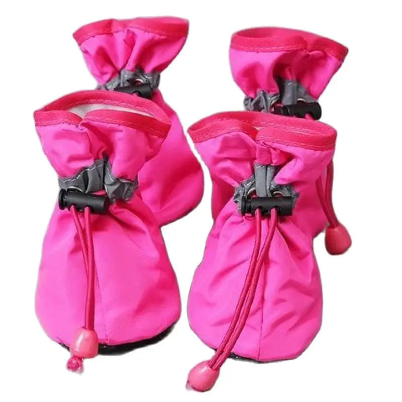 Waterproof Dog Boots – Anti-Slip Rain Shoes for Dogs & Cats, Set of 4 (PU + Rubber Sole)