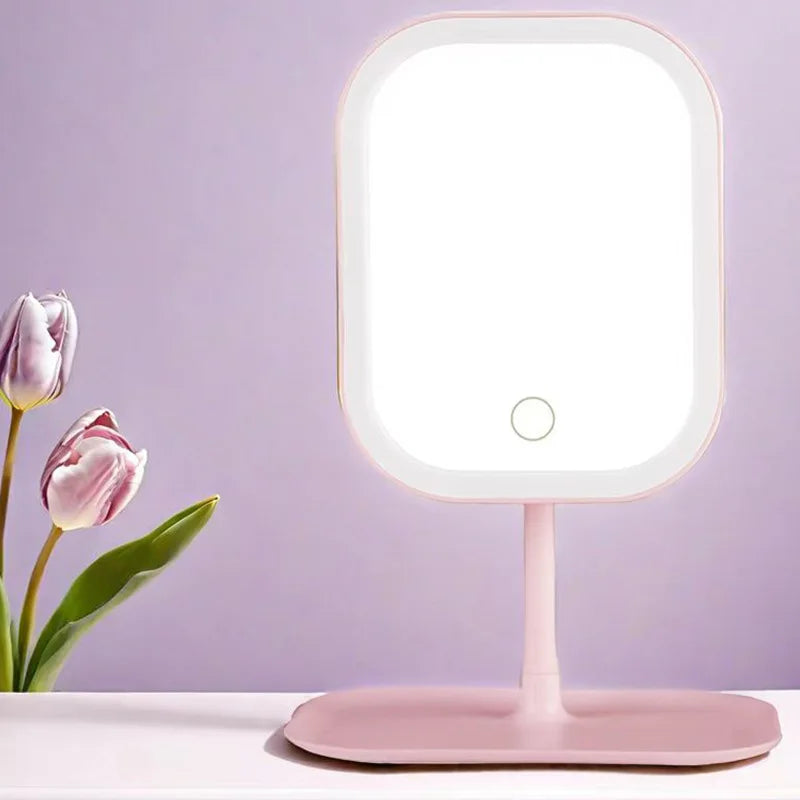 LED Vanity Mirror with 3-Color Lighting – Desktop Makeup Mirror for Bedroom