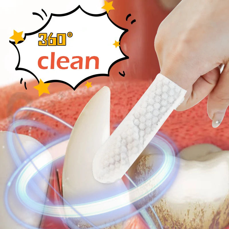 Disposable Pet Finger Toothbrush — Teeth Cleaning Wipes