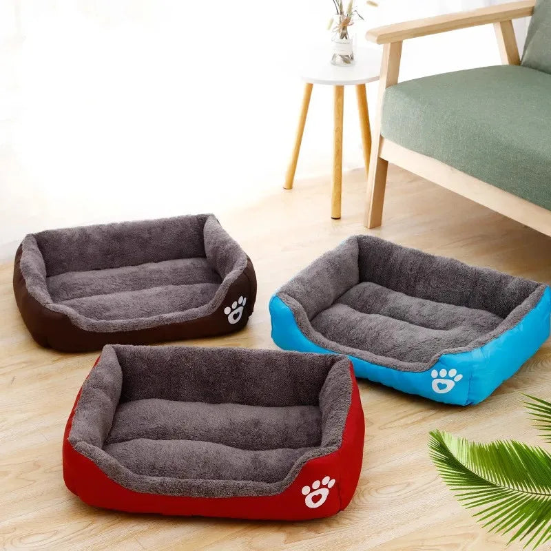 Pet Large Dog Bed – Warm House Candy-Colored Square Nest for Dogs & Cats