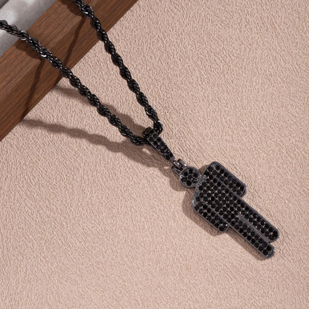 Rhinestone Lock Pendant Necklace