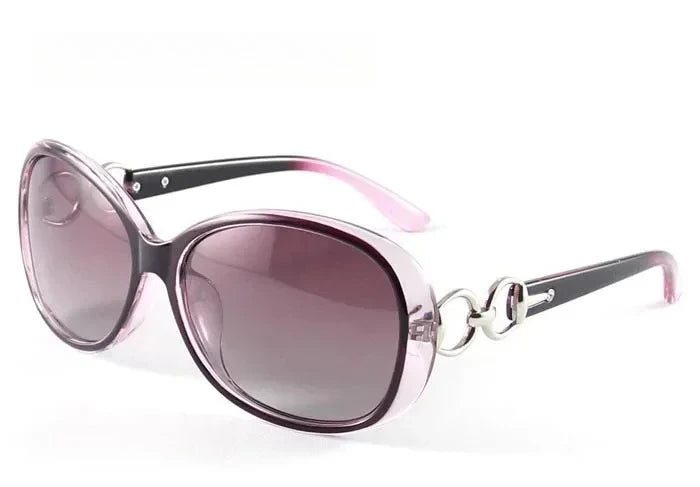Women's Oval UV400 Sunglasses – Polarized Gradient Lenses | Red, Tea, Purple, Black