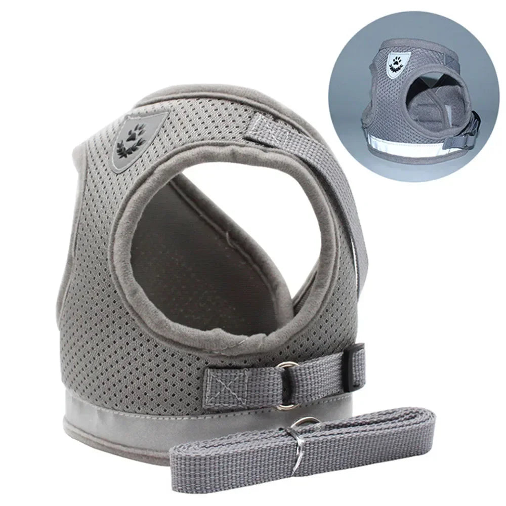 Cat Harness & Leash Set – Adjustable Reflective Escape-Proof Mesh Vest