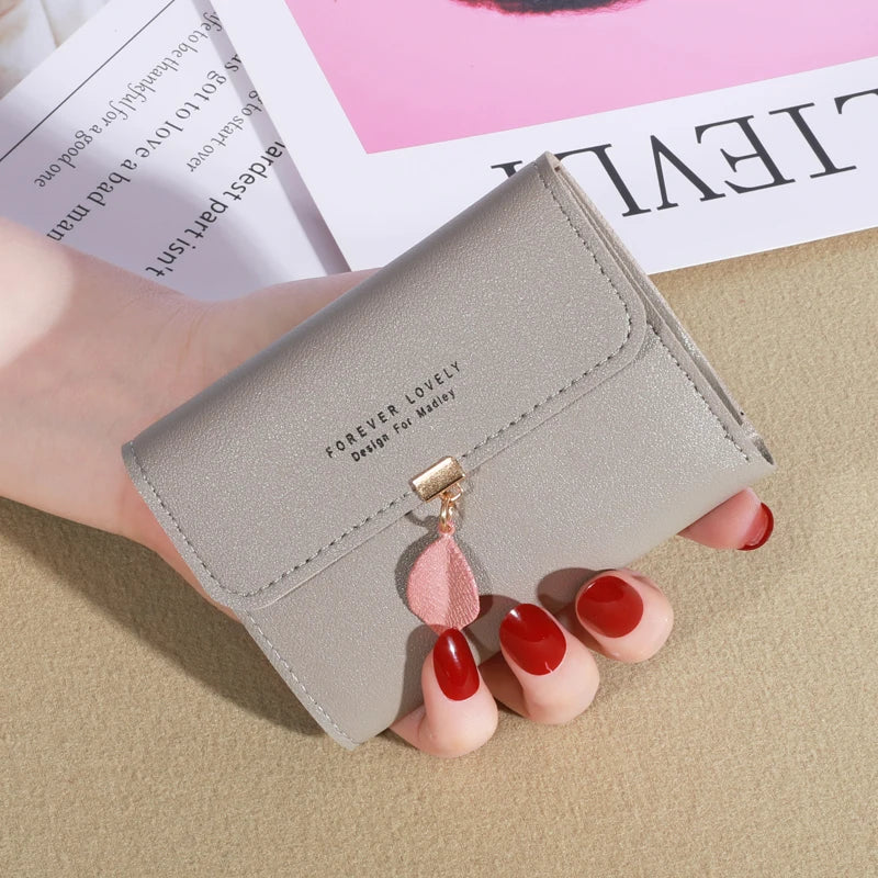 Women's Trifold Wallet – Minimalist PU Coin Purse & Credit Card Holder