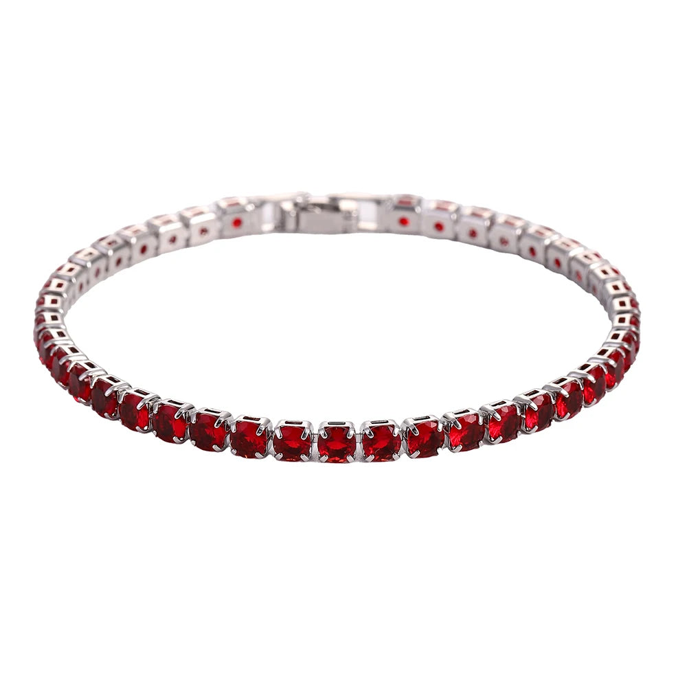 Cubic Zirconia Tennis Bracelet – Gold & Silver Chain