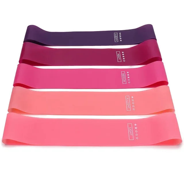 Resistance Loop Bands – Silicone Exercise Bands for Yoga, Pilates, Gym & Crossfit (5 Resistance Levels)